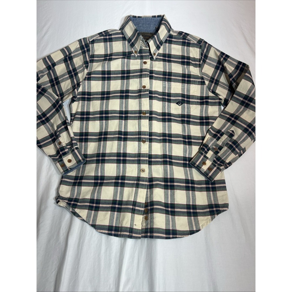 Roper Western Blue/Green Long Sleeve Button Down Plaid Shirt Size Medium
